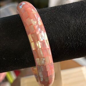 Elegant Pink Mosaic Bangle